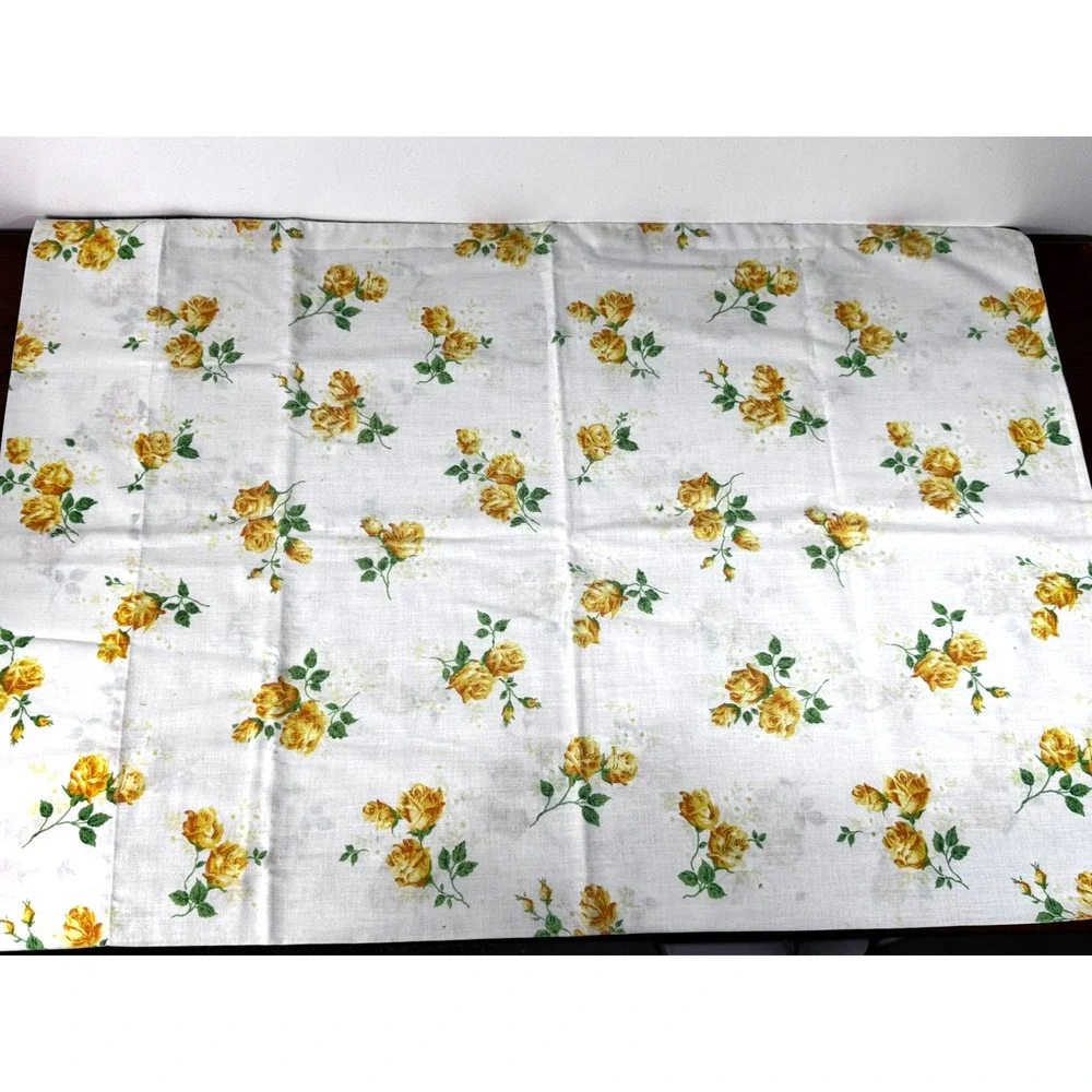 Vintage Dantre Muslin Pillowcase Yellow Roses 20.5x30